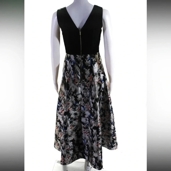 L.K. Bennett Juana Sleeveless Abstract Print Full Skirt Gown 2 Pockets - Picture 8 of 12